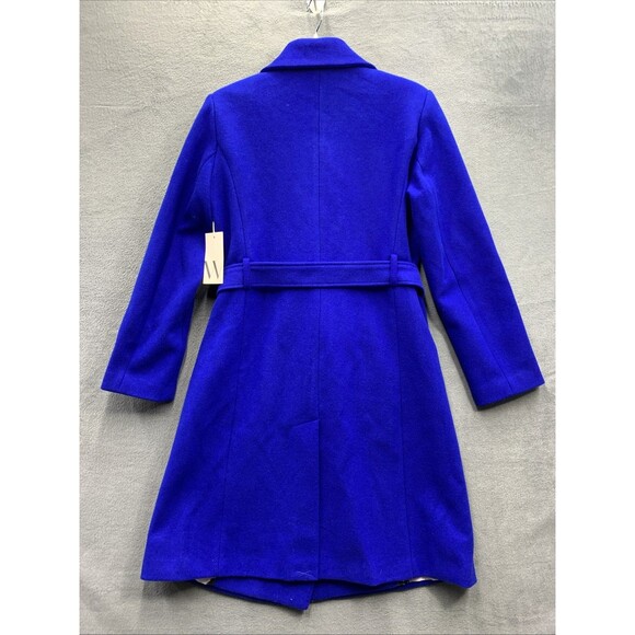 Worthington Womens Wool Blend Robe Coat Belted Cobalt Blue Size Small New - Picture 4 of 16